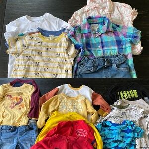 Toddler Boys Clothes 3T Lot of 22 Pieces Fall Winter Late Summer Season Pajamas